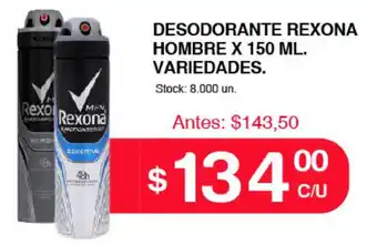 Supermercados Tadicor Rexona Desodorante Hombre x 150ml oferta
