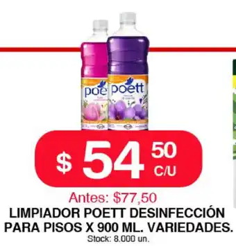 Supermercados Tadicor Poett Limpiador Desinfección Para Pisos x 900ml. Variedades oferta