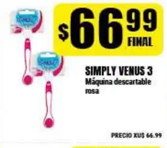 Supermayorista Vital Simply Venus 3 Màquina descartable rosa oferta