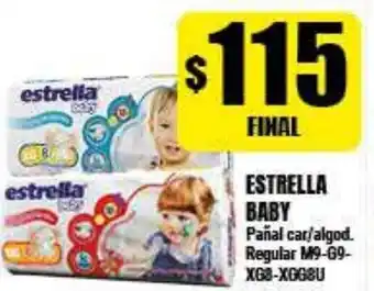 Supermayorista Vital Estrella Baby Pañal car/algod. Regular M9-G9 -XG8-XGG8U oferta