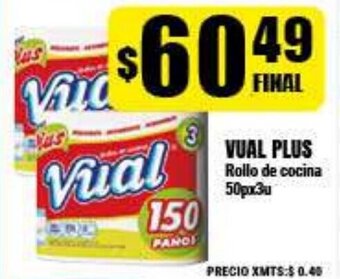 Supermayorista Vital Vual Plus Rollo de cocina 50px3u oferta