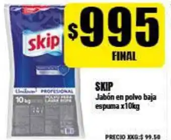 Supermayorista Vital Skip Jabón en polvo baja espuma 10kg oferta