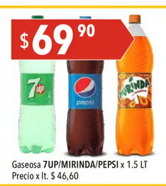 Hergo 7up/Mirinda/Pepsi GAseosa x 1.5lt oferta
