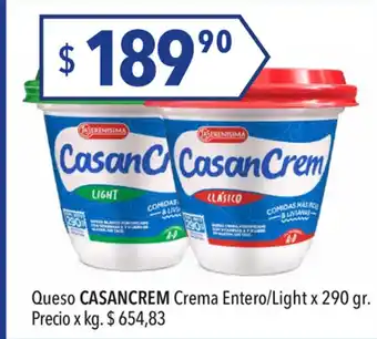 Hergo Casancrem Queso Crema Entero/Light x 290gr oferta