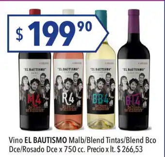 Hergo El Bautismo Vino Malb/Blend Tintas/Blend Bco Dce/Rosado Dce x 750cc oferta