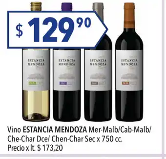 Hergo Estancia Mendoza Vino Mer-Malb/Cab-Malb x 750cc oferta