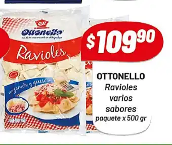 Almacor Ottonello Ravioles varios sabores paquete x 500gr oferta