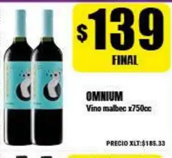 Supermayorista Vital Omnium Vino malbec x 750cc oferta