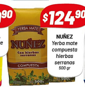 Almacor Nuñez Yerba Mate compuesta hierbas serranas 500gr oferta