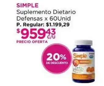 Punto de Salud Simple Suplemento Dietario Defensas 20% De Descuento oferta