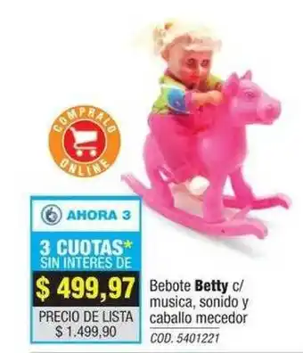 Bebote Betty C Musica Sonido Y Caballo Mecedor