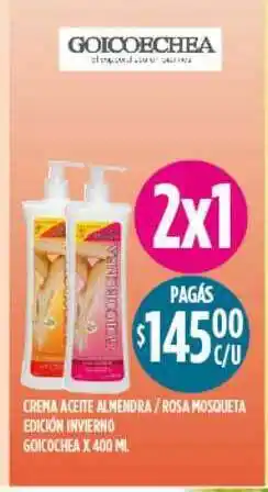 Supermercados Toledo Creme Aceite Almendra Rosa Mosqueta Edición Invierno Goicoechea x 400ml oferta