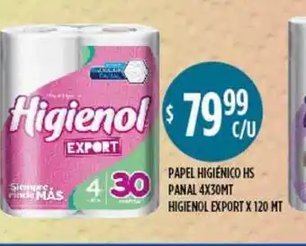Supermercados Toledo Papel Higiénico Hs Panal Higienol Export x 120mt oferta