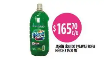 Supermercados Toledo Jabón Líquido P Lavar Ropa Héroe x 1500ml oferta