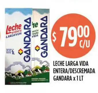 Supermercados Toledo Leche Larga Vida Entera Descremada Gandara x 1lt oferta