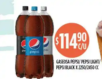 Supermercados Toledo Gaseosa Pepsi Pepsi Light Pepsi Black x 2250/2450cc oferta