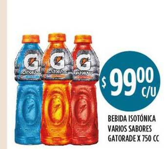 Supermercados Toledo Bebida Isotónica Varios Sabores Gatorade x 750cc oferta