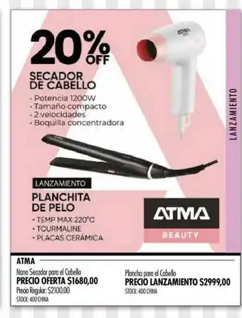 Nano Secador Para El Cabello Plancha Para El Cabelo Atma