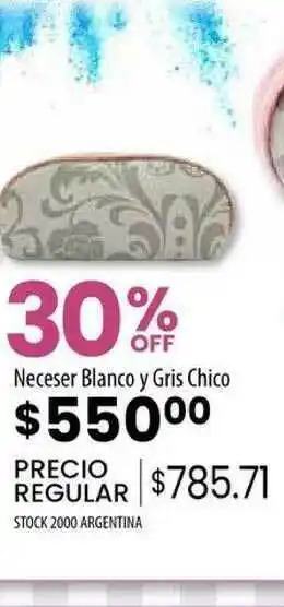 Neceser Blanco Y Gris Chico 30% Off