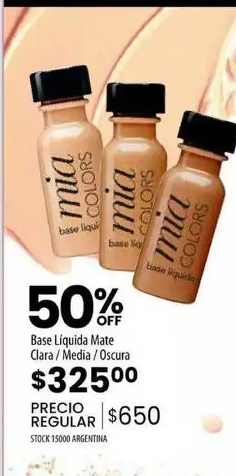 Pigmento Ase Liquida Mate Clara Media Oscura 50% Off oferta
