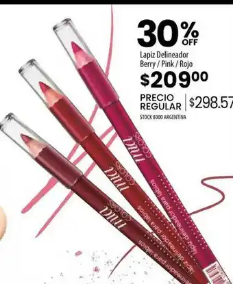 Pigmento Lapiz Delineador Berry Pink Rojo 30% Off oferta