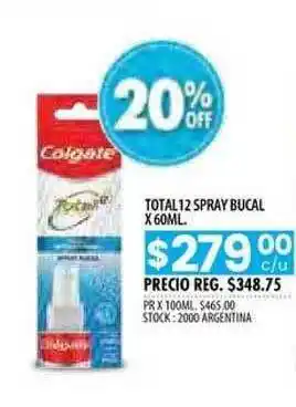 Pigmento Colgate Total 12 Spray Bucal x 60ml oferta