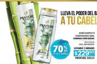 Pigmento Pantene Bambú Shampoo Y O Acondicionador x 400ml oferta