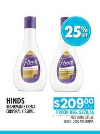 Pigmento Hinds Reafirmante Crema Corporal x 250ml oferta