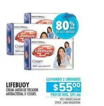 Pigmento Lifebuoy Cream Jabón De Tocador Antibacterial x 125grs oferta
