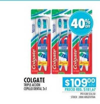 Colgate Triple Acción Cepillo Dental 2x1