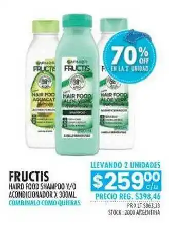 Pigmento Fructis Hair Food Shampoo Y O Acondicionador x 300ml oferta