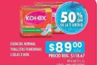 Pigmento Esencial Normal Toallitas Femeninas x 8un oferta