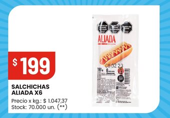 Changomas SALCHICHAS ALIADA X6 oferta