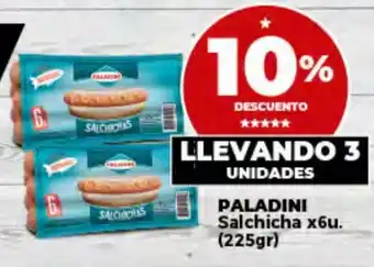 Supermayorista Vital PALADINI Salchicha x6u. (225gr) LLEVANDO 3 UNIDADES oferta