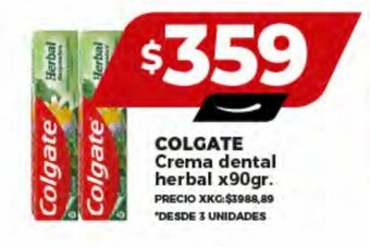 Supermayorista Vital COLGATE Crema dental herbal x90gr. oferta