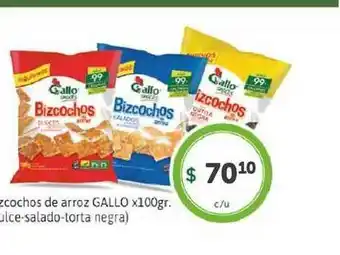 La Gallega Supermercados Gallo Bizcochos De Arroz x 100gr oferta