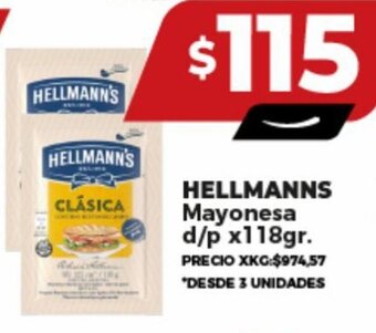 Supermayorista Vital HELLMANNS Mayonesa d/p x118gr. oferta