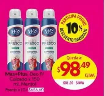 Medamax Mas+Plus Deo P/Calzado x 150ml Mentol oferta
