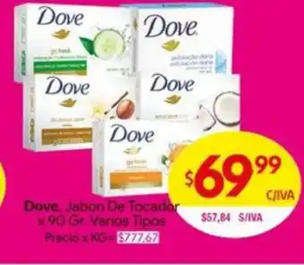 Dove Jabon De Tocador x 90gr