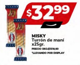 Supermayorista Vital MISKY Turrón de maní x25gr. oferta