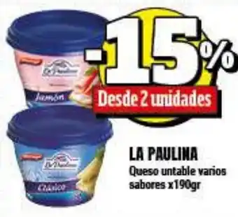 Supermayorista Vital La Paulina Queso untable varios sabore x190gr oferta