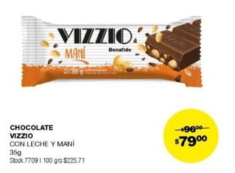 Atomo Conviene CHOCOLATE VIZZIO CON LECHE Y MANI 35g oferta