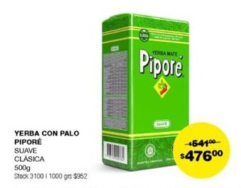 Atomo Conviene YERBA CON PALO PIPORÉ SUAVE CLÁSICA 500g oferta