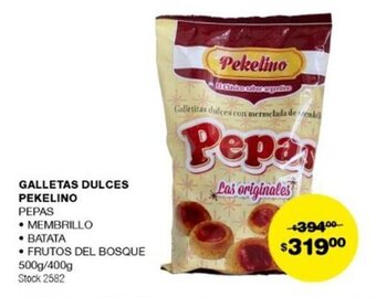 Atomo Conviene GALLETAS DULCES PEKELINO PEPAS • MEMBRILLO • BATATA • FRUTOS DEL BOSQUE 500g/400g oferta