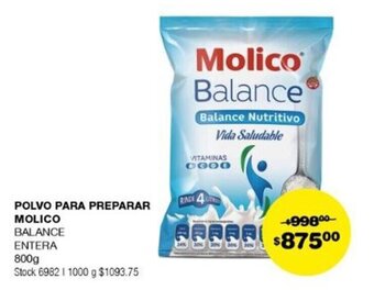 Atomo Conviene POLVO PARA PREPARAR MOLICO BALANCE ENTERA 800g oferta