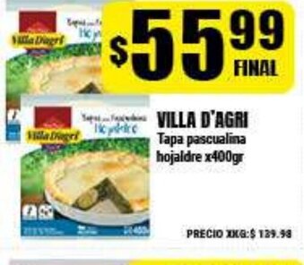 Supermayorista Vital Villa D'Agri Tapa pascualina hojaldre x400gr oferta