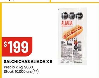 Changomas Salchichas aliada x 6 oferta
