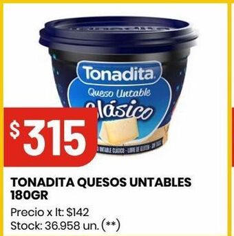 Changomas Tonadita quesos untables 180gr oferta