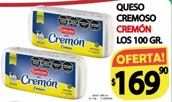 Supermercados Top QUESO CREMOSO CREMÓN LOS 100 GR. oferta