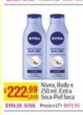 Nivea, Body x 250ml.Extra Seca.Piel Seca